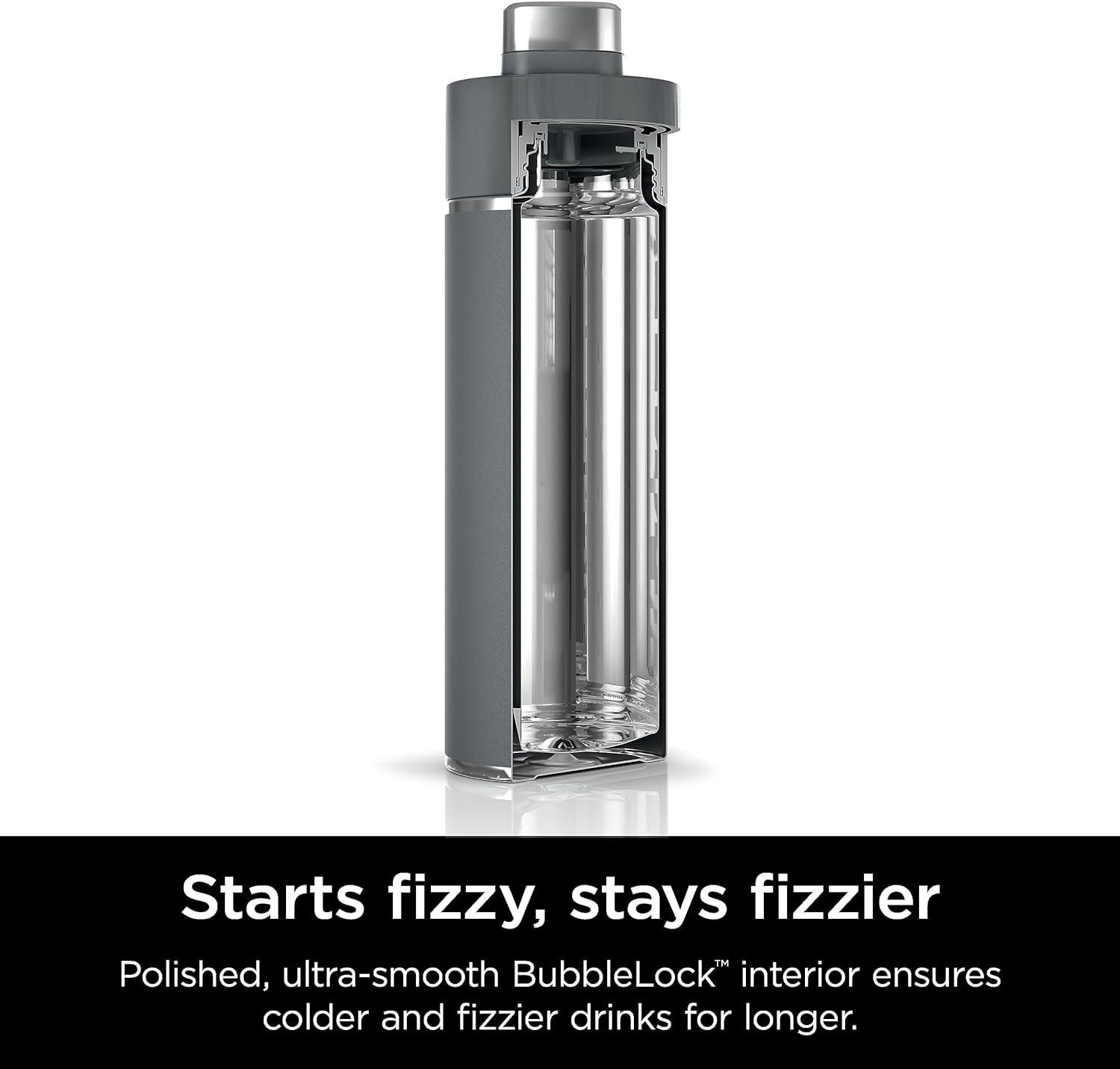 imageNinja DW2401BL Thirsti 24oz Travel Water Bottle For Carbonated Sparkling Drinks Colder and Fizzier Longer Leak Proof 24 Hrs Cold Dishwasher Safe Stainless Steel Insulated Tumbler Storm BlueGray