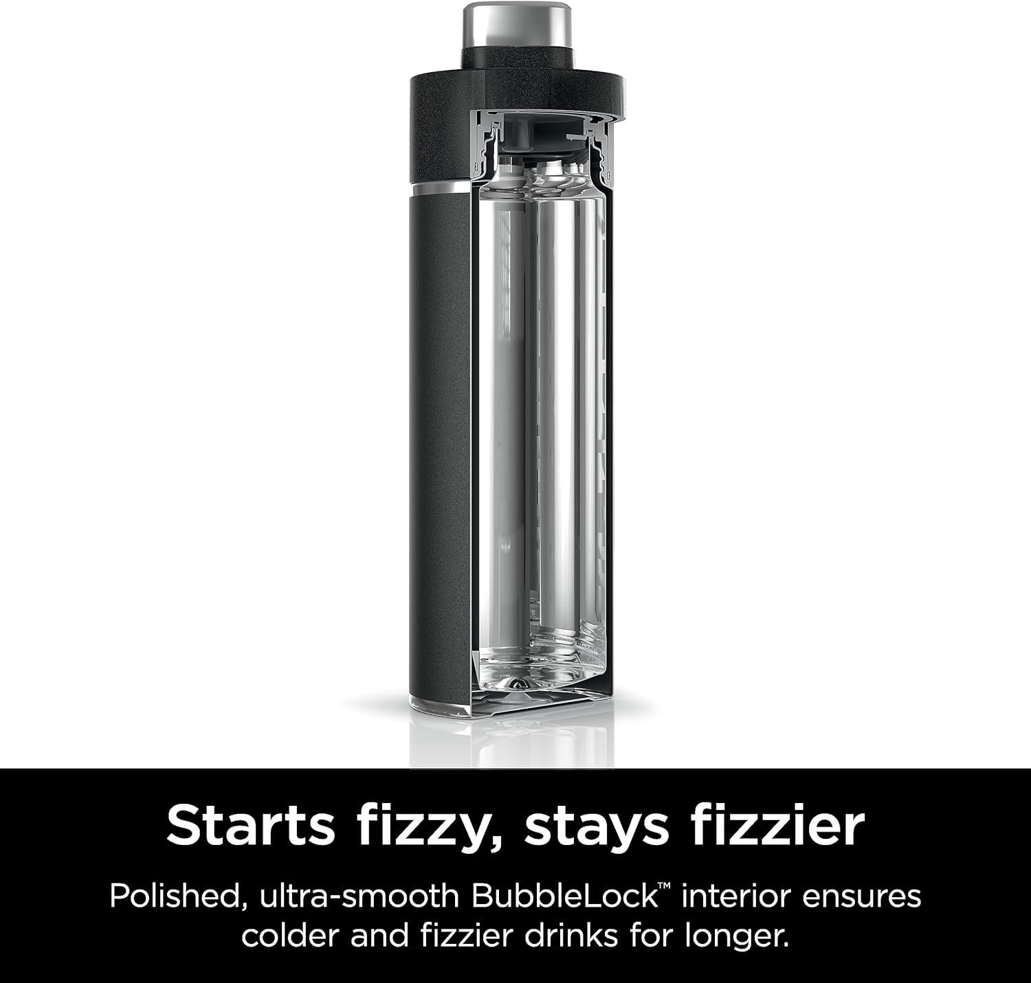 imageNinja DW2401MT Thirsti 24oz Travel Water Bottle For Carbonated Sparkling Drinks Colder and Fizzier Longer Leak Proof 24 Hrs Cold Dishwasher Safe Stainless Steel Insulated Tumbler Seafoam BlueBlack