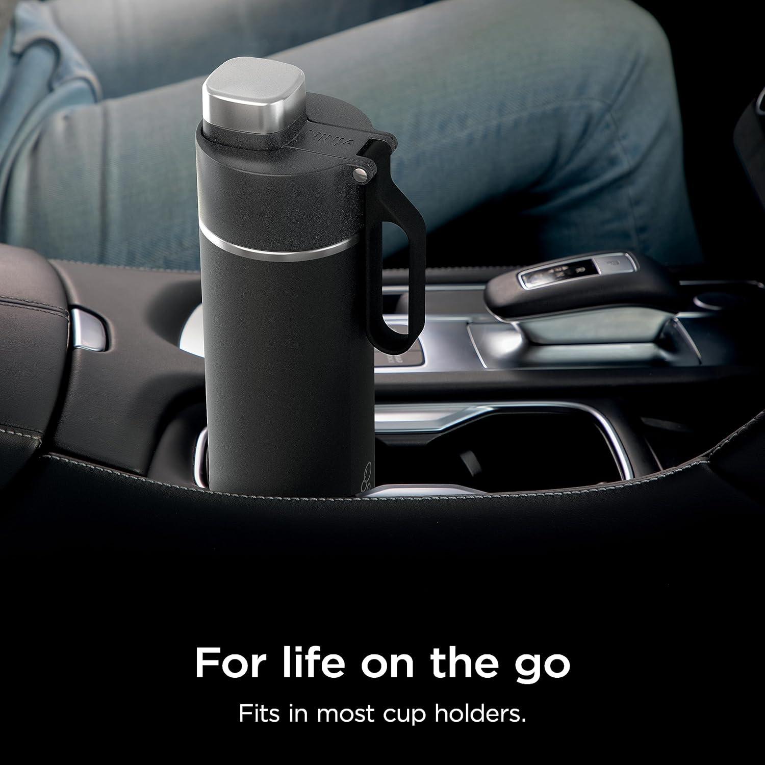 imageNinja DW2401MT Thirsti 24oz Travel Water Bottle For Carbonated Sparkling Drinks Colder and Fizzier Longer Leak Proof 24 Hrs Cold Dishwasher Safe Stainless Steel Insulated Tumbler Seafoam BlueBlack