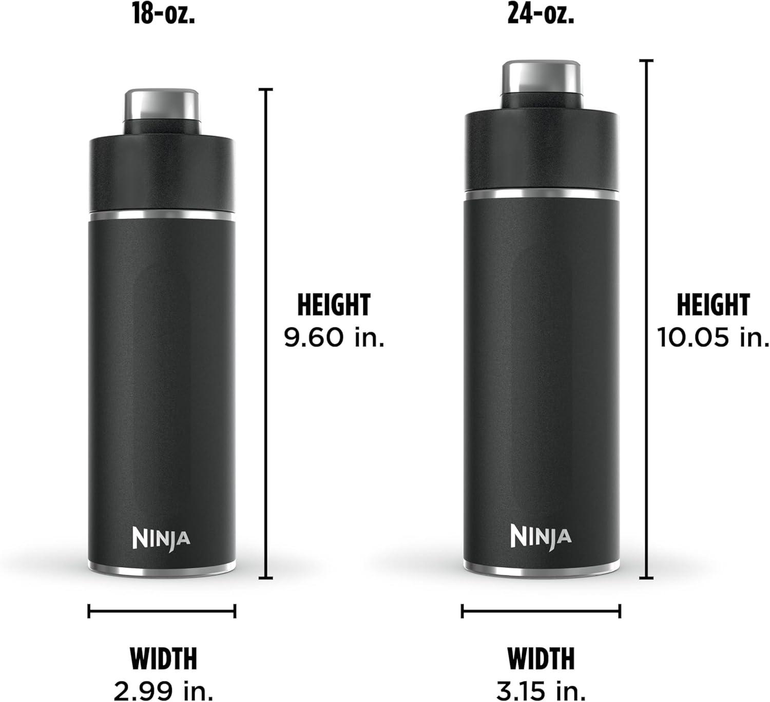 imageNinja DW2401MT Thirsti 24oz Travel Water Bottle For Carbonated Sparkling Drinks Colder and Fizzier Longer Leak Proof 24 Hrs Cold Dishwasher Safe Stainless Steel Insulated Tumbler Seafoam BlueBlack