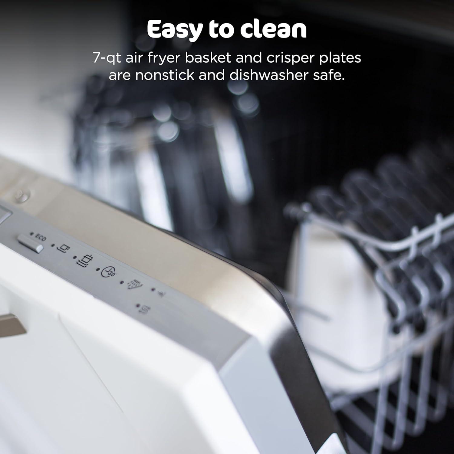 imageNinja DZ201 Foodi 8 Quart 6in1 DualZone 2Basket Air Fryer with 2 Independent Frying Baskets Match Cook ampamp Smart Finish to Roast Broil Dehydrate ampamp More for Quick Easy Meals Grey7QT BLACK