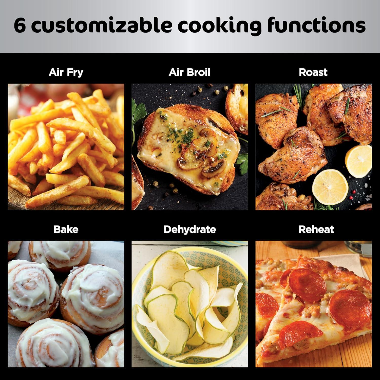 imageNinja DZ201 Foodi 8 Quart 6in1 DualZone 2Basket Air Fryer with 2 Independent Frying Baskets Match Cook ampamp Smart Finish to Roast Broil Dehydrate ampamp More for Quick Easy Meals Grey7QT BLACK