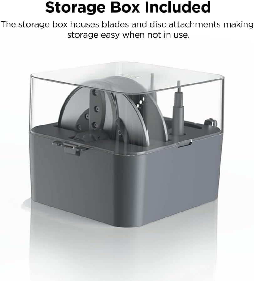 imageNinja Food Processor Professional Plus 1000 Peak Watts 4 Functions for Chopping Slicing Purees ampamp Dough with 9Cup Processor Bowl 3 Blades Food Chute ampamp Pusher Silver BN60112Cup Food Processor Storage Box