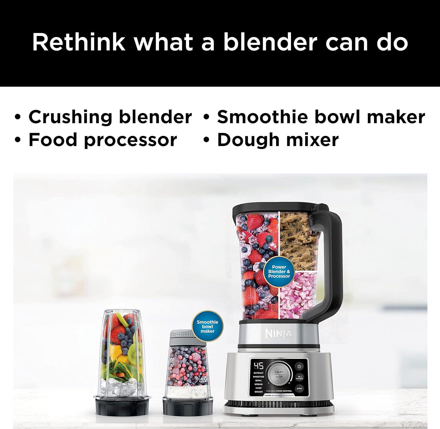 imageNinja Foodi Power Blender ampamp Processor System with Smoothie Bowl Maker and Nutrient Extractor BlackSilver SS351C Canadian Edition 72ozBlender