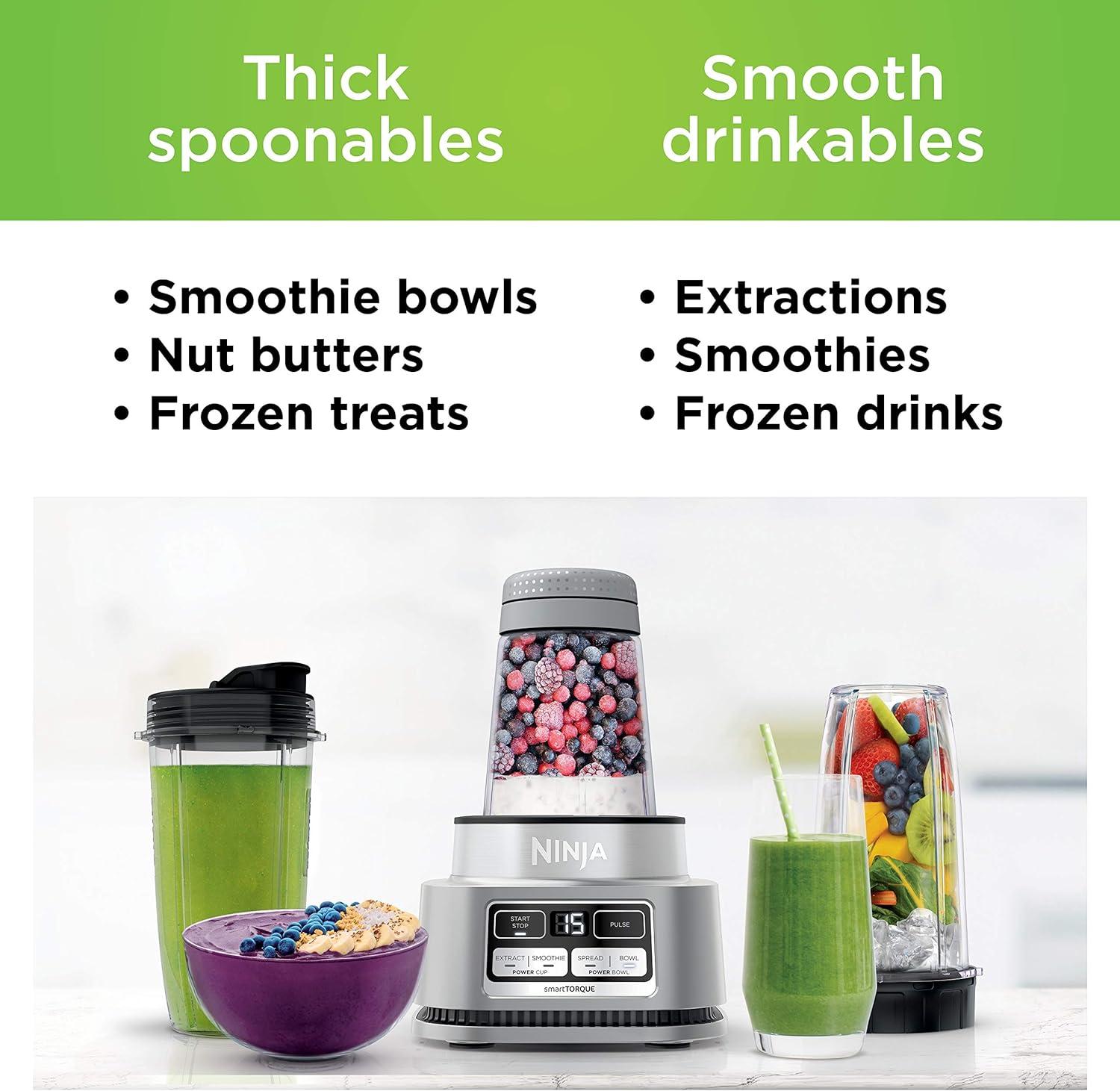 imageNinja Foodi Power Blender ampamp Processor System with Smoothie Bowl Maker and Nutrient Extractor BlackSilver SS351C Canadian Edition 72ozBowl Maker Extractor