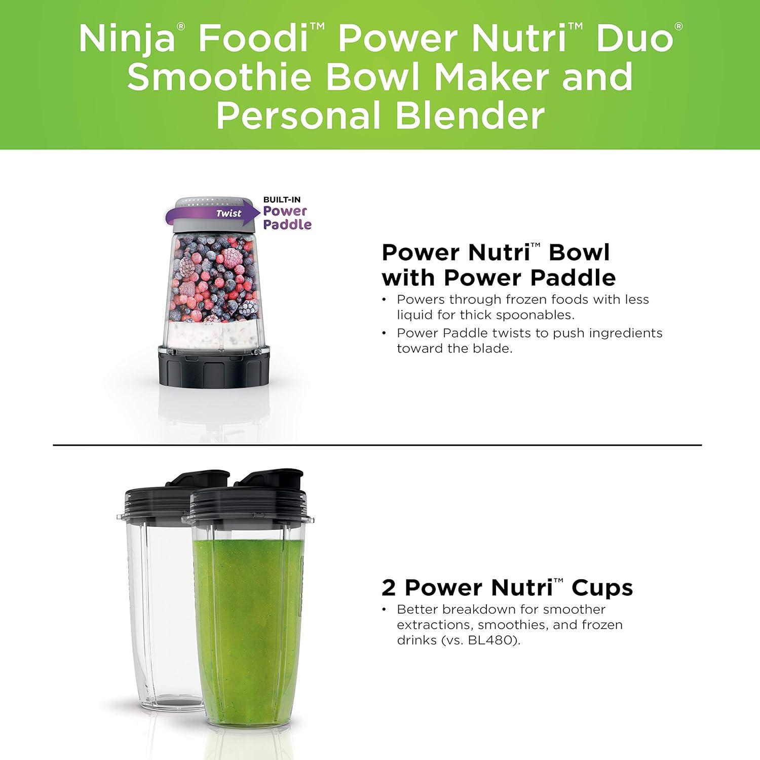 imageNinja Foodi Power Blender ampamp Processor System with Smoothie Bowl Maker and Nutrient Extractor BlackSilver SS351C Canadian Edition 72ozBowl Maker Extractor