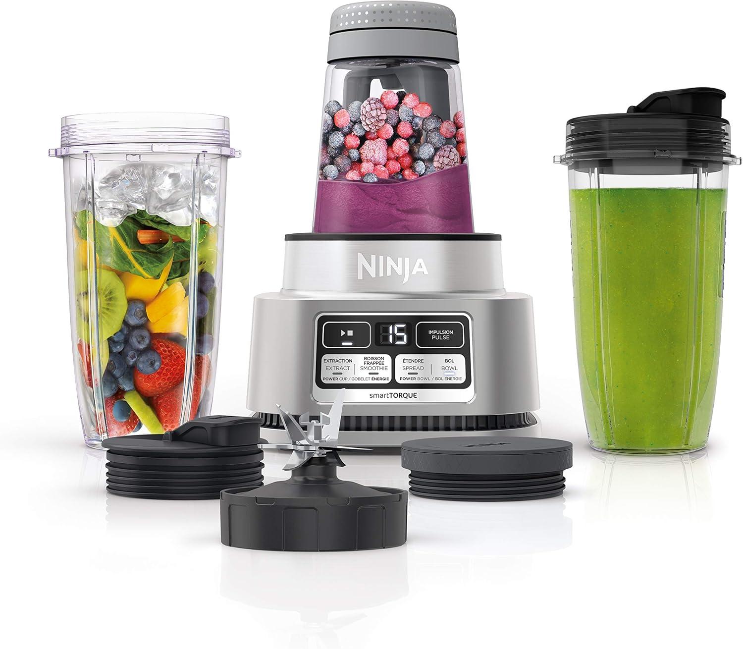 imageNinja Foodi Power Blender ampamp Processor System with Smoothie Bowl Maker and Nutrient Extractor BlackSilver SS351C Canadian Edition 72ozBowl Maker Extractor