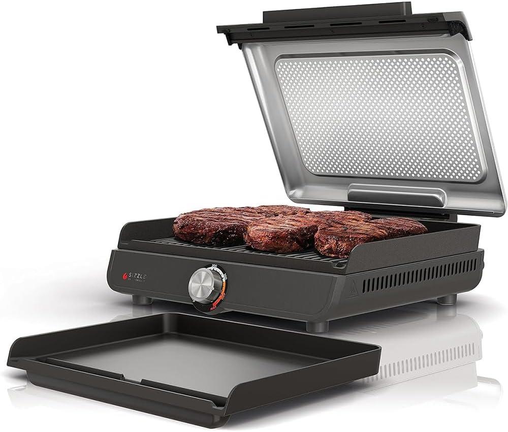 imageNinja GR101 Sizzle Smokeless Indoor Grill ampamp Griddle Renewed Bundle with 2 YR CPS Enhanced Protection Pack