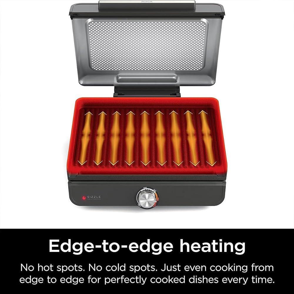 imageNinja GR101 Sizzle Smokeless Indoor Grill ampamp Griddle Renewed Bundle with 2 YR CPS Enhanced Protection Pack