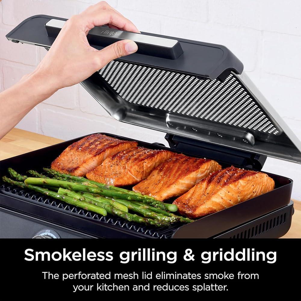 imageNinja GR101 Sizzle Smokeless Indoor Grill ampamp Griddle Renewed Bundle with 2 YR CPS Enhanced Protection Pack