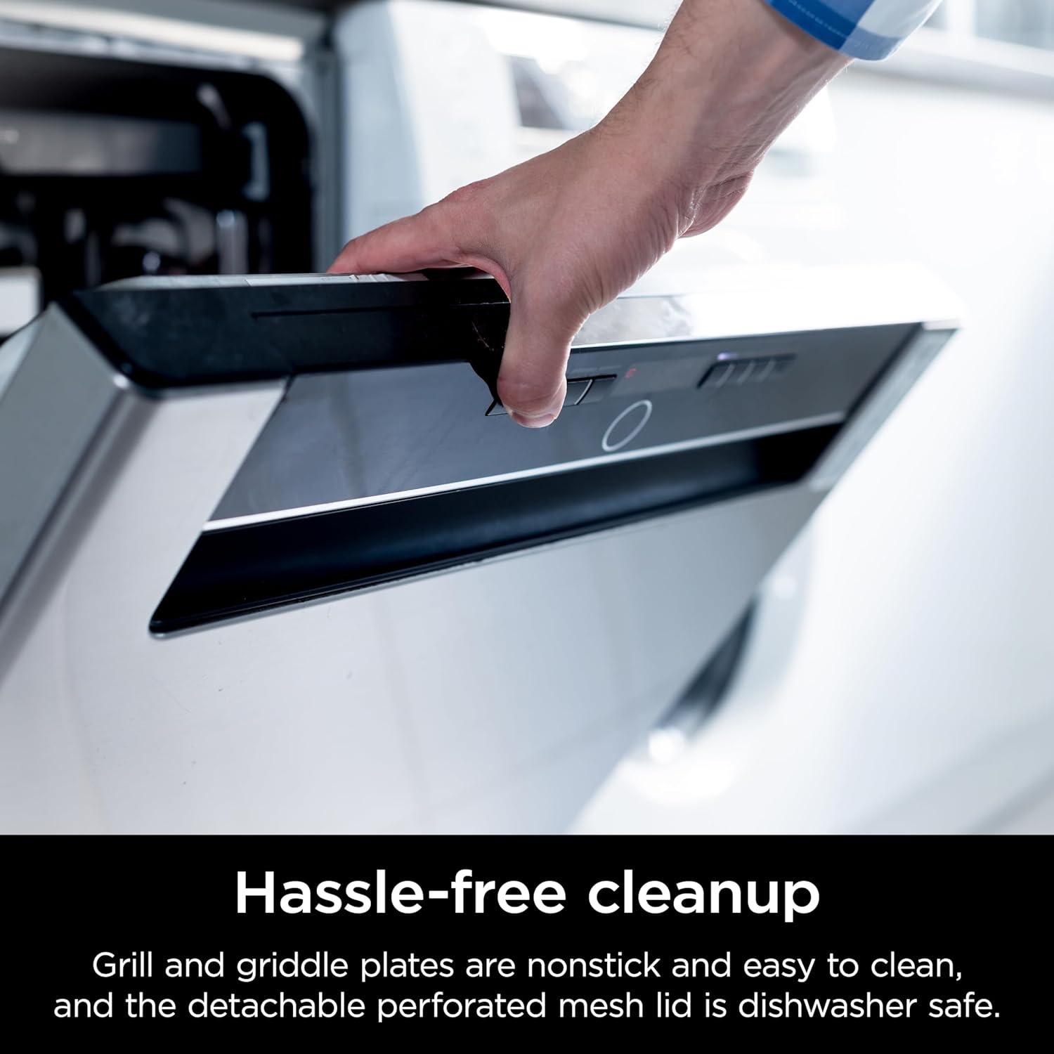 imageNinja Griddle and Indoor Grill 14 Electric Grill For Steak Burgers Salmon Veggies and More Pancake Griddle Nonstick Dishwasher Safe 500F Even Cooking Silver GR101