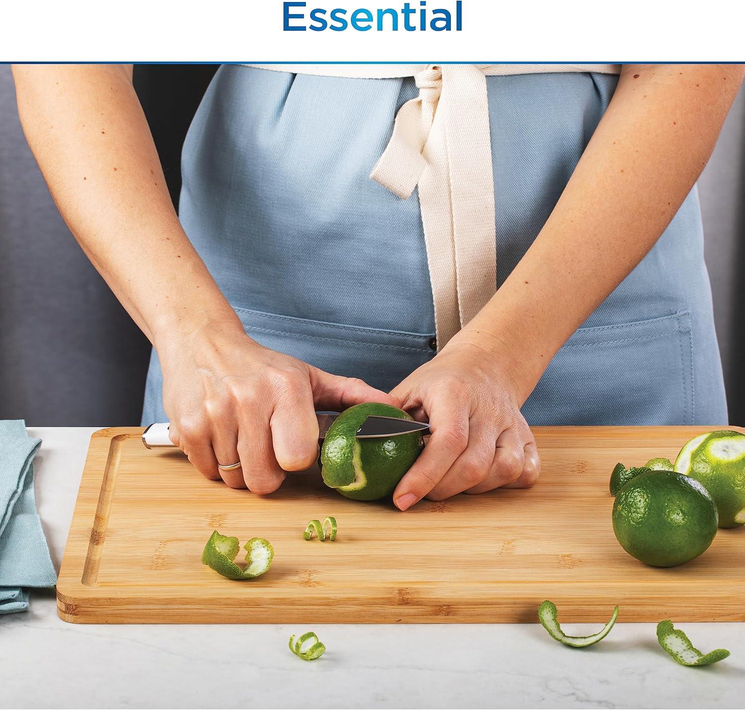 imageNinja Knife Set Knife Sharpener Knife Block Set Stainless Steel Knives 14 Piece Set Steak Knives Chef Knives and More Foodi NeverDull Black K32014White