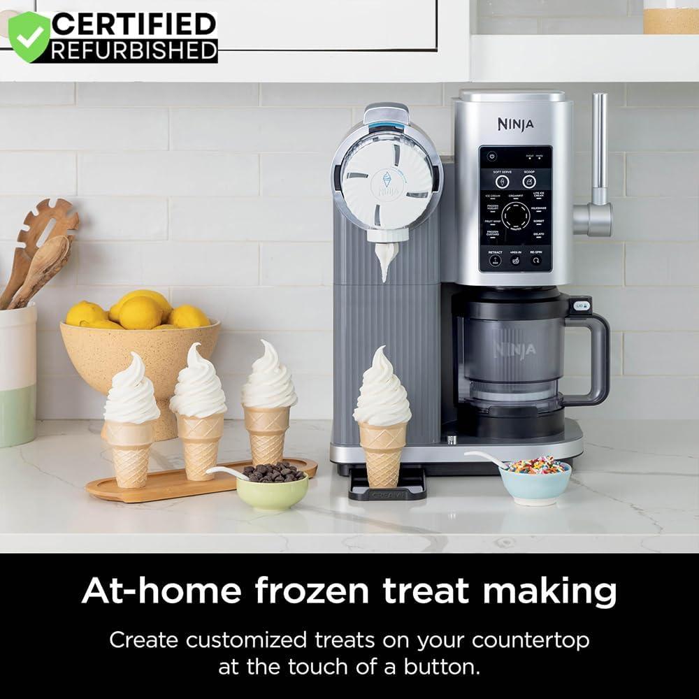 imageNinja NC701 CREAMi Swirl 13in1 Soft Serve Ice Cream Machine Renewed Bundle with 2 YR CPS Enhanced Protection Pack