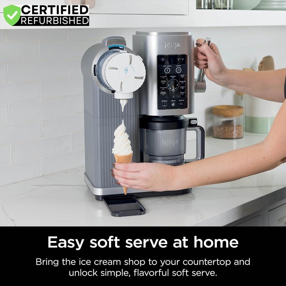 imageNinja NC701 CREAMi Swirl 13in1 Soft Serve Ice Cream Machine Renewed Bundle with 2 YR CPS Enhanced Protection Pack