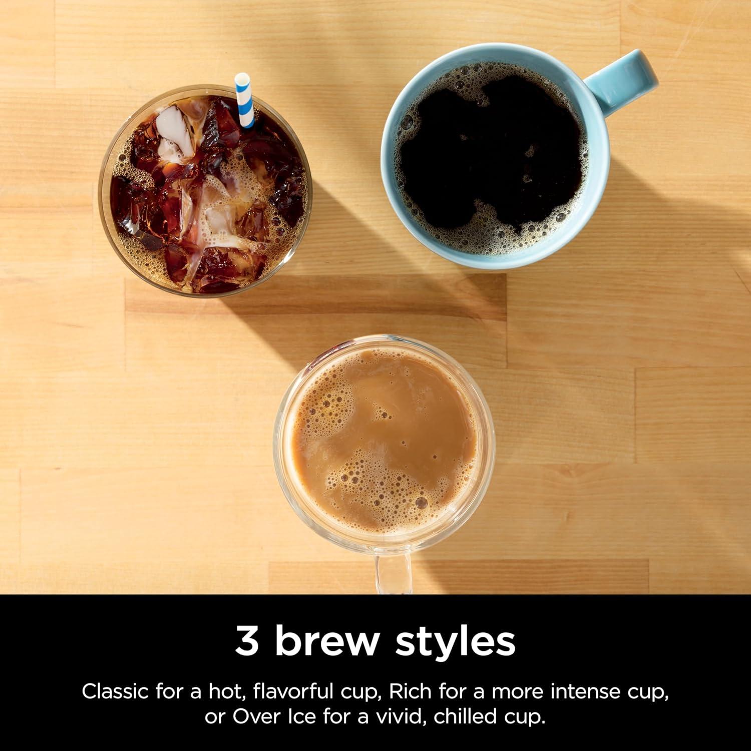 imageNinja Pods ampamp Grounds SingleServe Coffee Maker KCup Pod Compatible Brews Grounds Compact Design 56oz Reservoir 6oz Cup to 24oz Travel Mug Brew Sizes Iced Coffee Maker Stone PB041STBlue