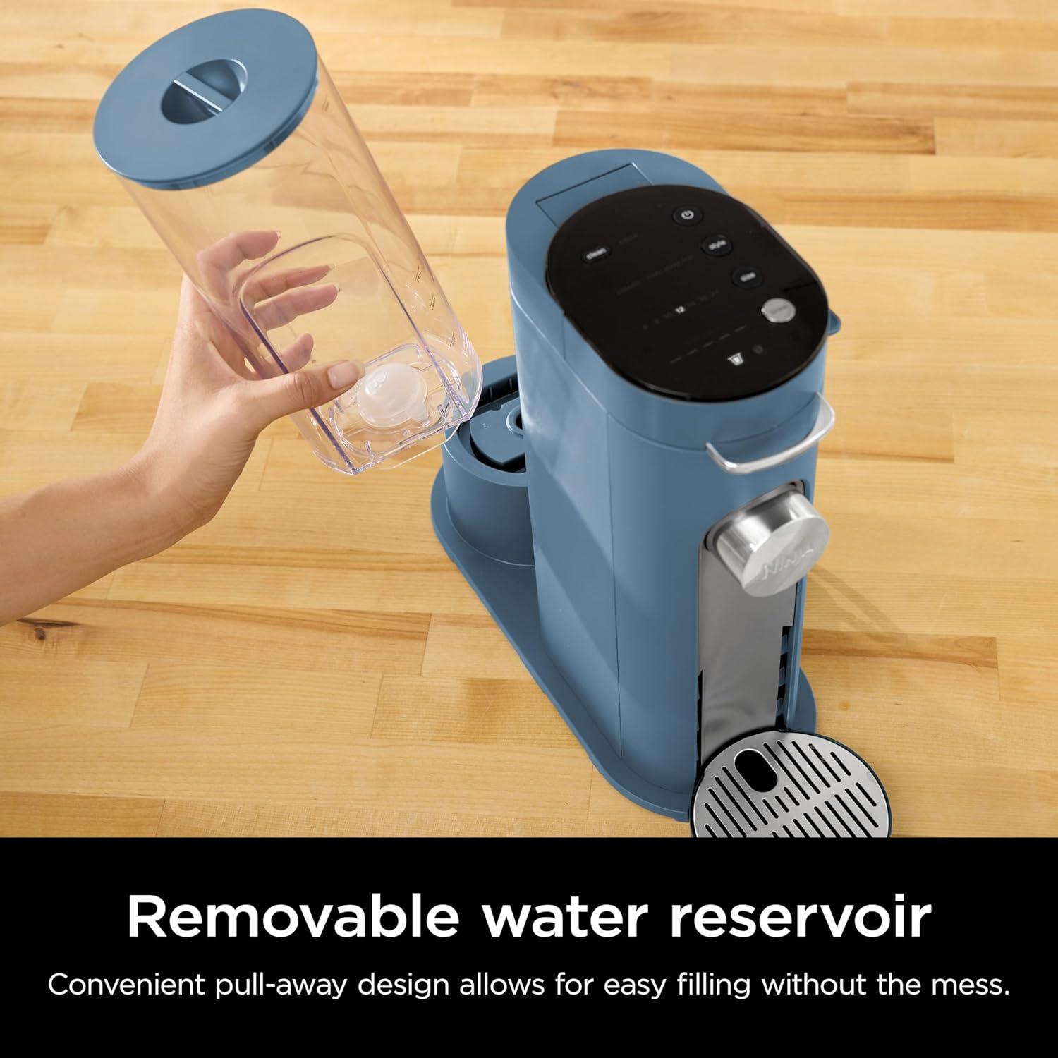 imageNinja Pods ampamp Grounds SingleServe Coffee Maker KCup Pod Compatible Brews Grounds Compact Design 56oz Reservoir 6oz Cup to 24oz Travel Mug Brew Sizes Iced Coffee Maker Stone PB041STBlue