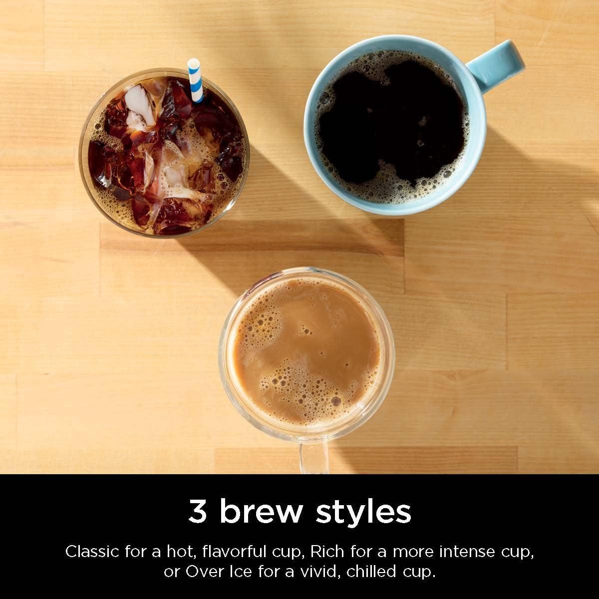 imageNinja Pods ampamp Grounds SingleServe Coffee Maker KCup Pod Compatible Brews Grounds Compact Design 56oz Reservoir 6oz Cup to 24oz Travel Mug Brew Sizes Iced Coffee Maker Stone PB041STNavy