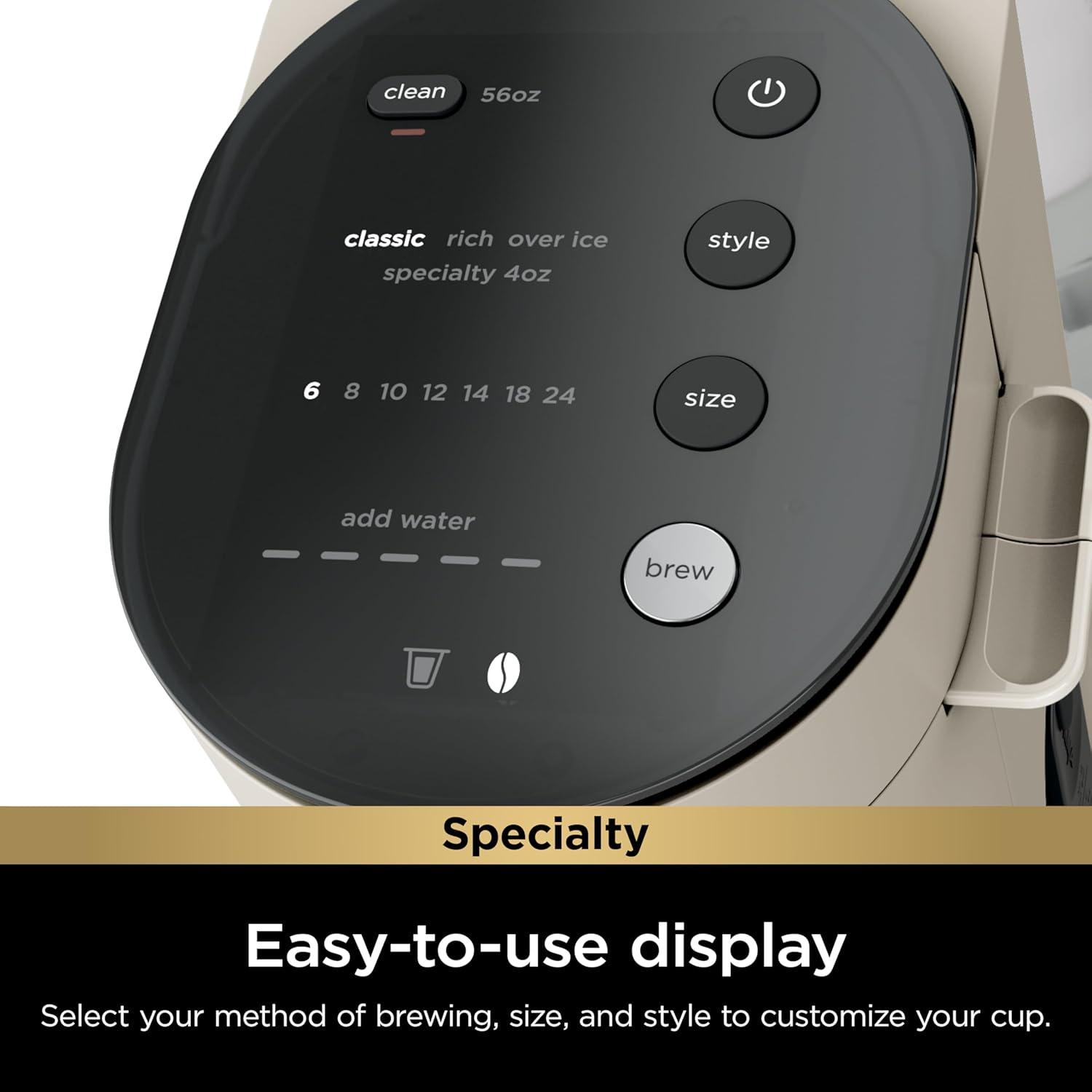 imageNinja Pods ampamp Grounds Specialty SingleServe Coffee Maker KCup Pod Compatible BuiltIn Milk Frother 6oz Cup to 24oz Travel Mug Sizes Iced Coffee Maker Glacier Blue PB051GBStone