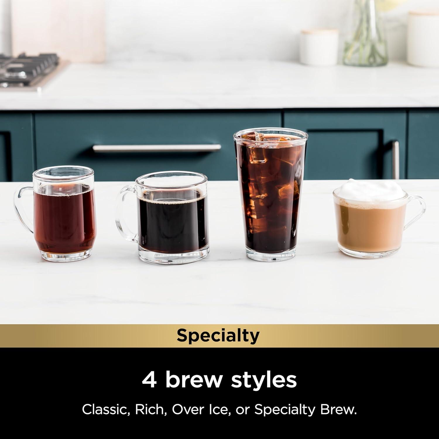 imageNinja Pods ampamp Grounds Specialty SingleServe Coffee Maker KCup Pod Compatible BuiltIn Milk Frother 6oz Cup to 24oz Travel Mug Sizes Iced Coffee Maker Glacier Blue PB051GBGlacier Blue