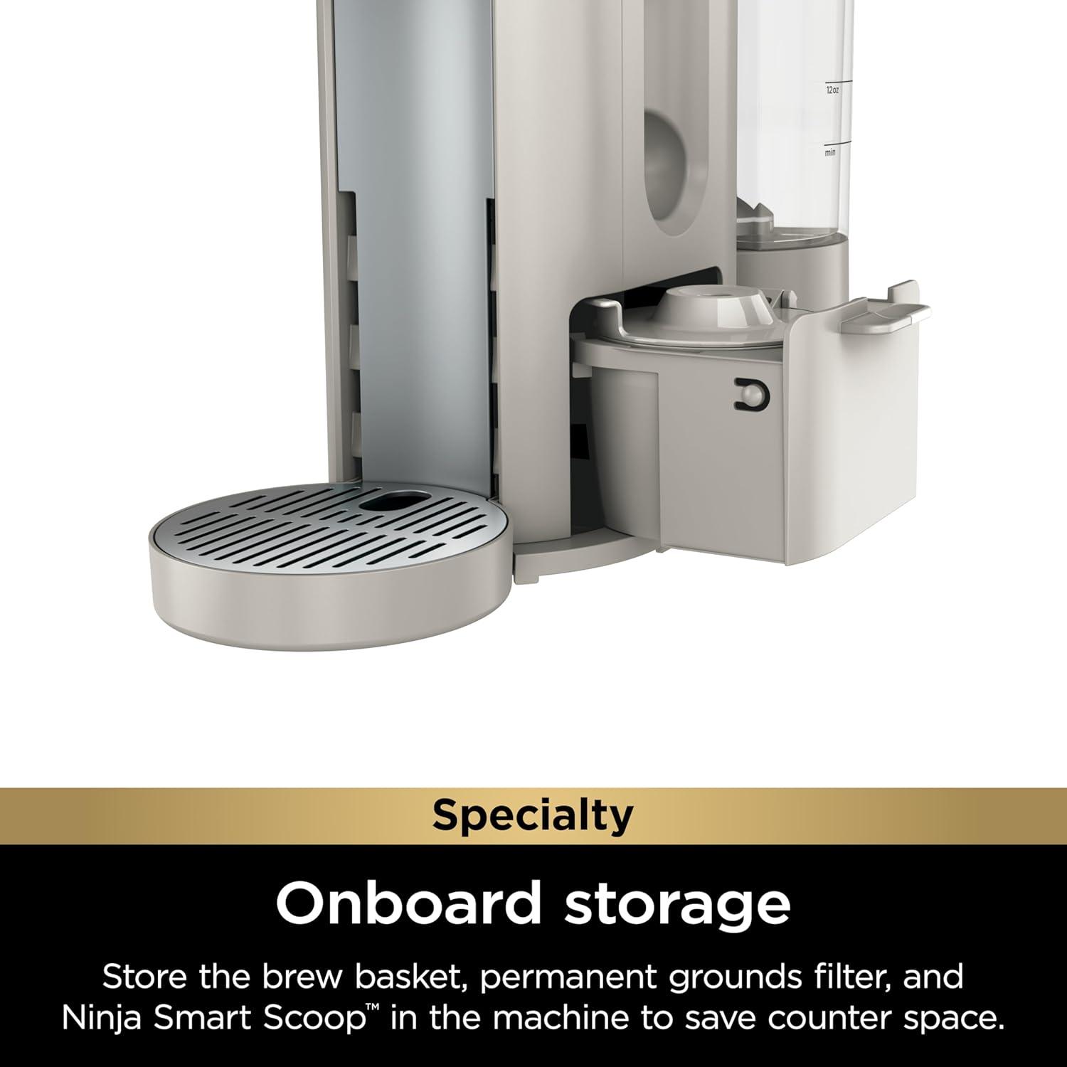 imageNinja Pods ampamp Grounds Specialty SingleServe Coffee Maker KCup Pod Compatible BuiltIn Milk Frother 6oz Cup to 24oz Travel Mug Sizes Iced Coffee Maker Glacier Blue PB051GBStone