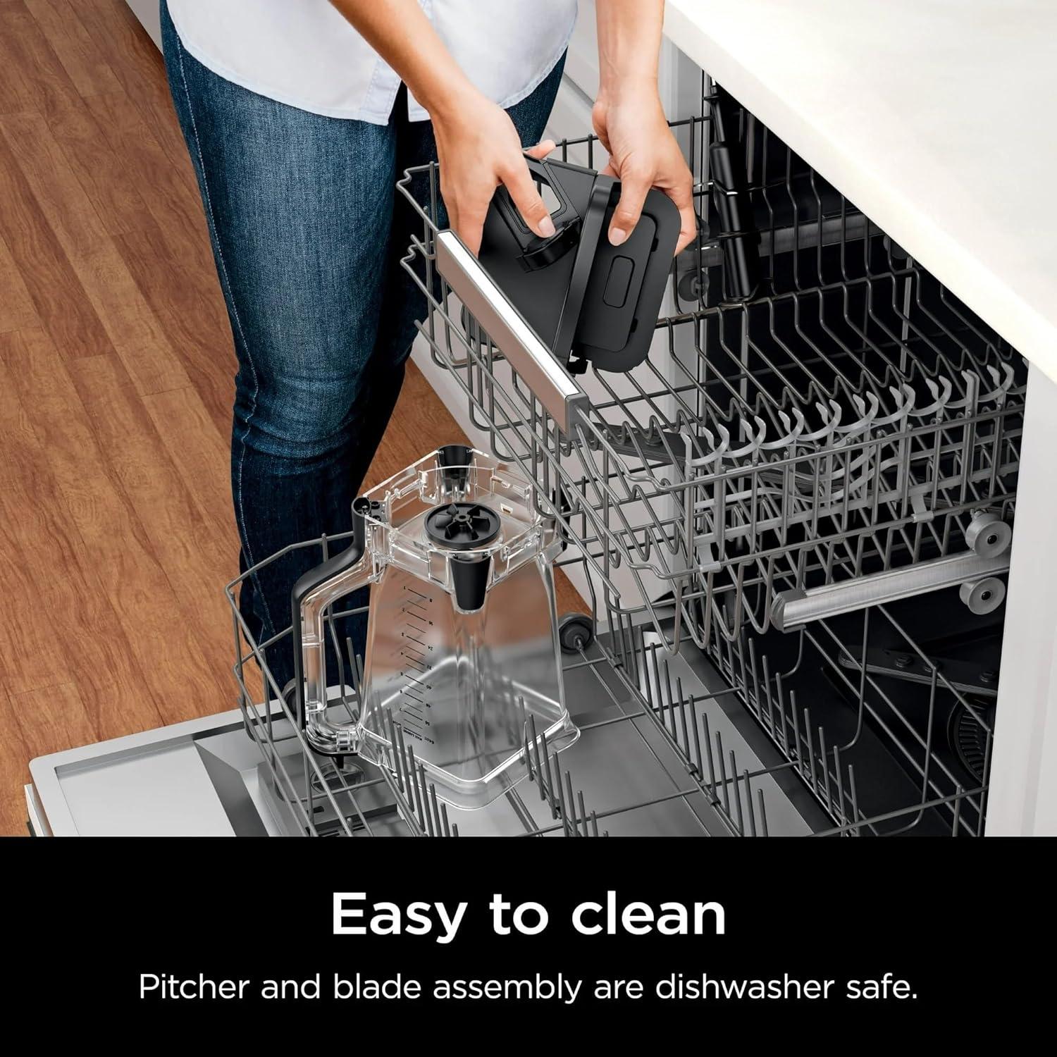 imageNinja Professional 72 Oz Countertop Blender with 1000Watt Base and Total Crushing Technology forSmoothies Ice and Frozen Fruit Black Renewed