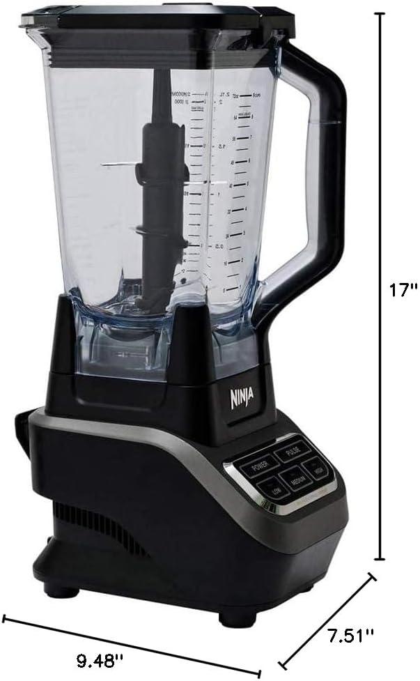 imageNinja Professional 72 Oz Countertop Blender with 1000Watt Base and Total Crushing Technology forSmoothies Ice and Frozen Fruit Black Renewed