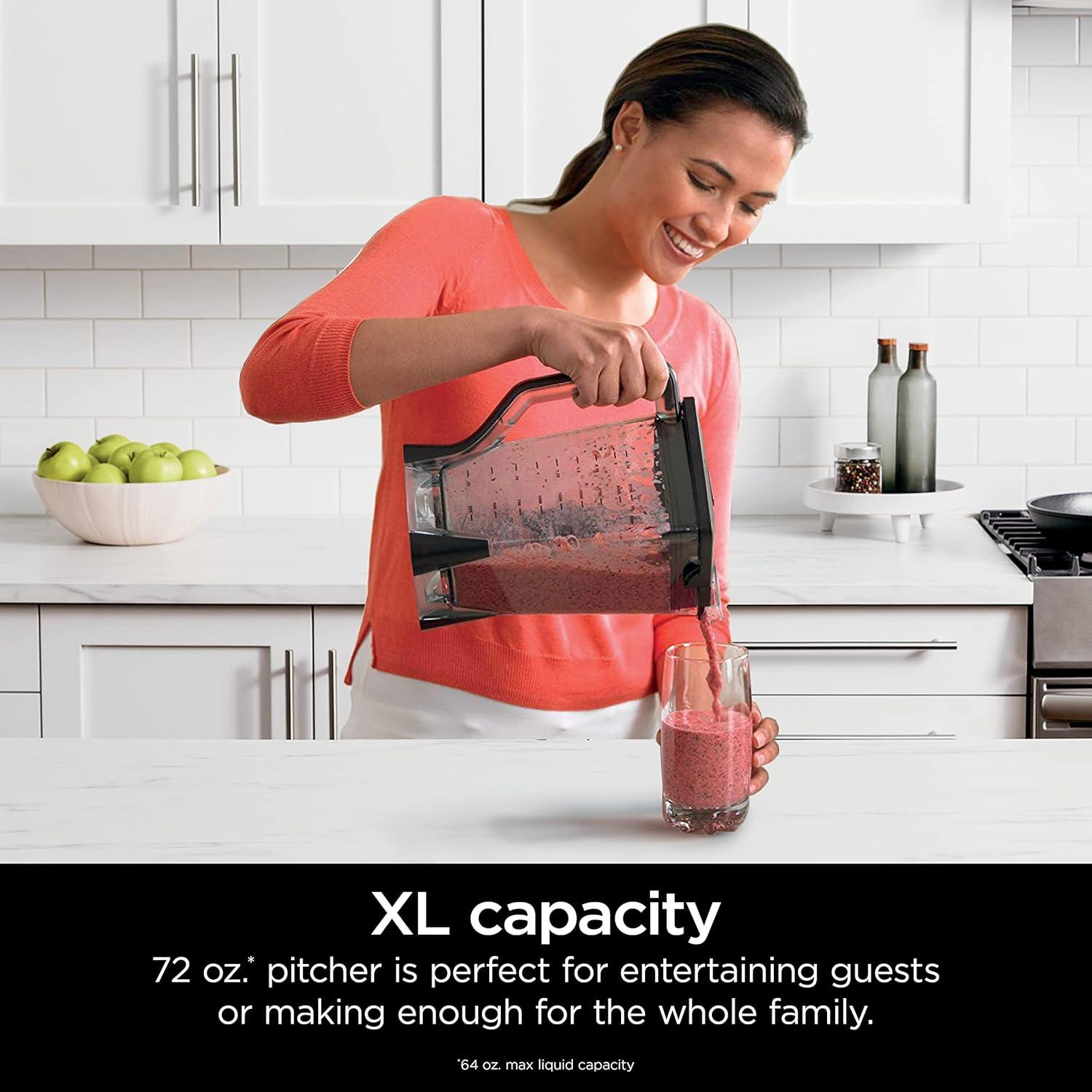 imageNinja Professional Blender 1000W Total Crushing Technology Smoothies Ice Crushing ampamp Frozen Fruit FullSize Countertop Blender 72oz Pitcher Black ampamp Grey BL610Generation 2 1000 Watts