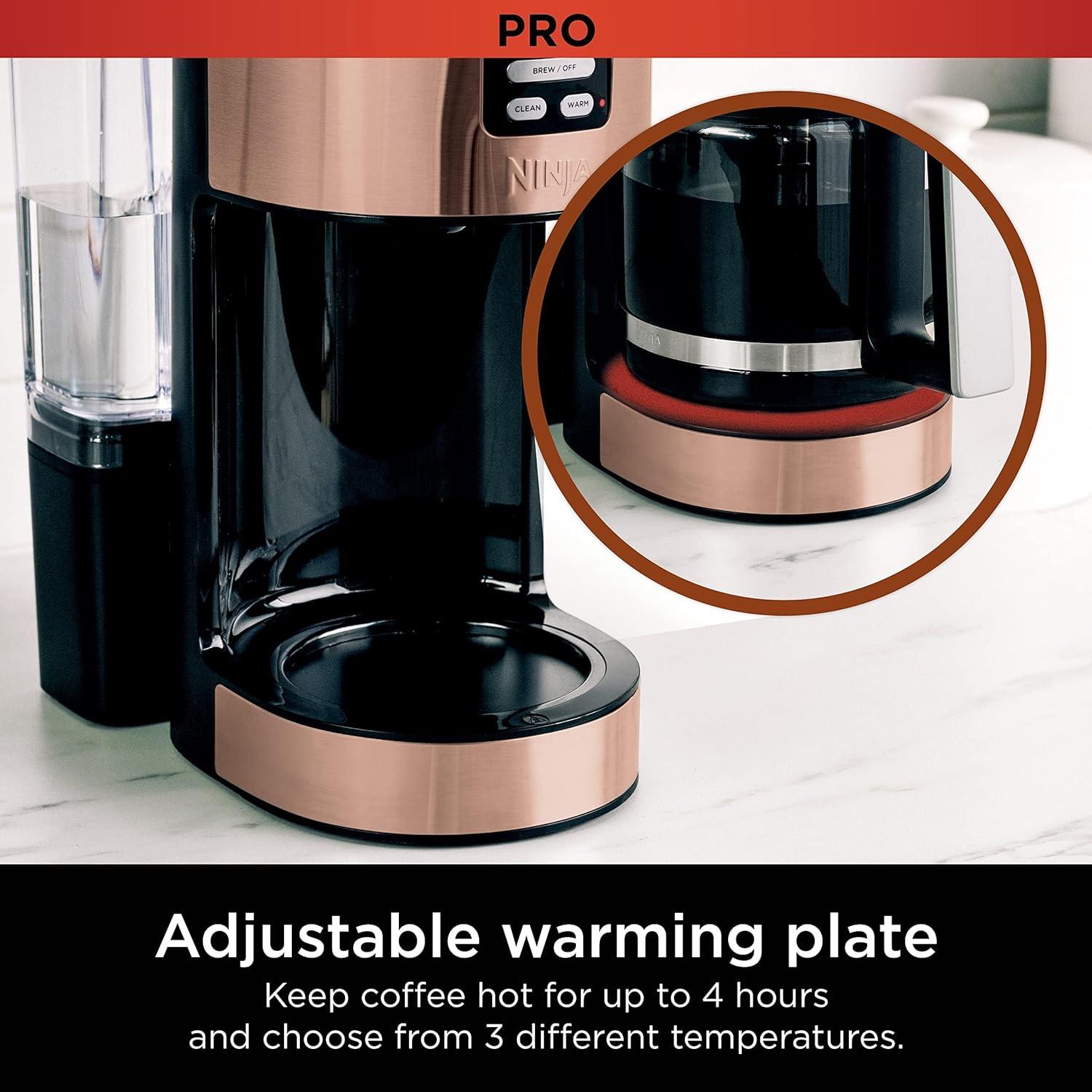 imageNinja Programmable XL 14Cup Coffee Maker PRO with Permanent Filter 2 Brew Styles Classic ampamp Rich Delay Brew Freshness Timer ampamp Keep Warm Dishwasher Safe Copper DCM201CPCopper