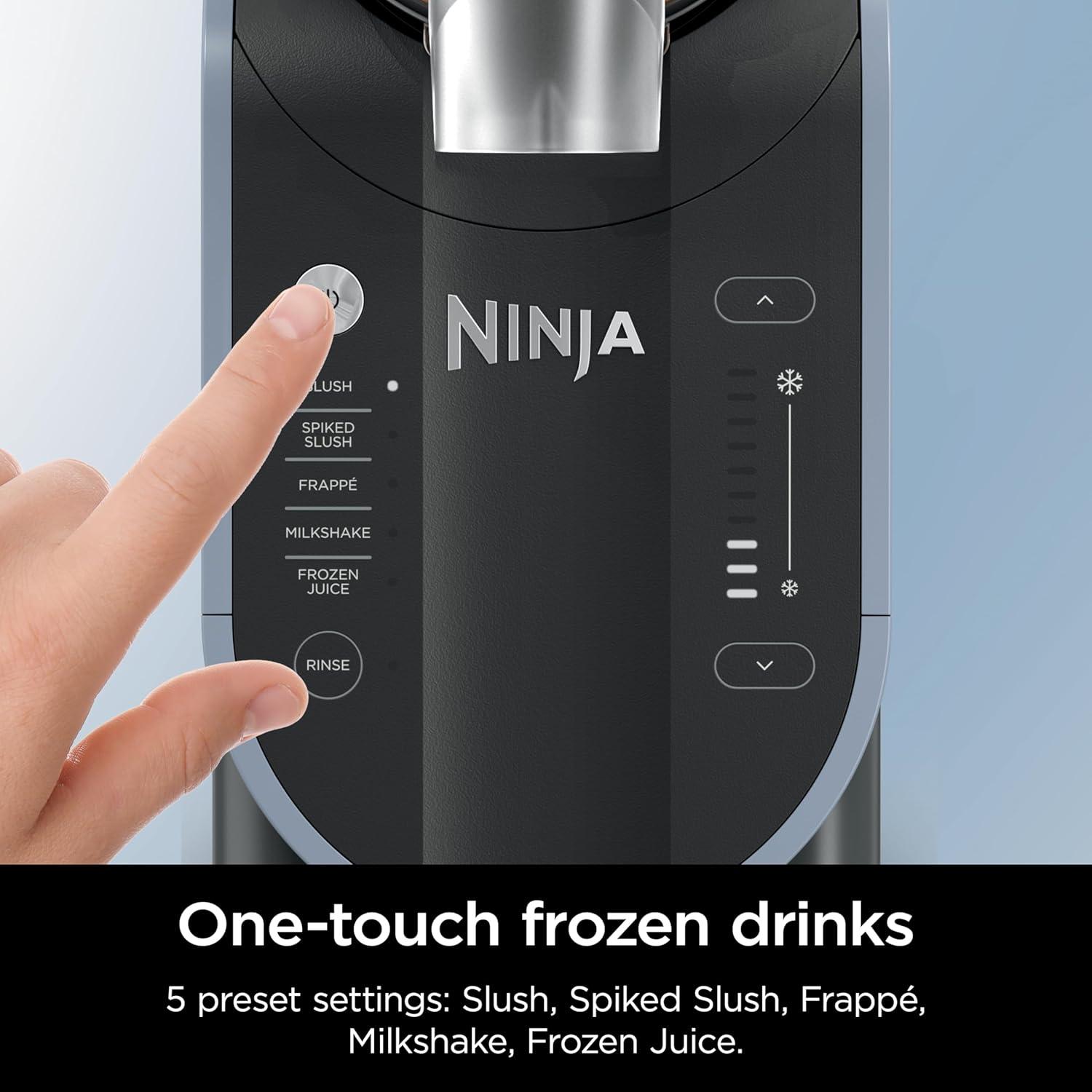 imageNinja SLUSHi Professional Frozen Drink Maker with RapidChill Technology Frozen Drink ampamp Slushie Machine 5 Preset Programs Frozen Margaritas Frapps and More Grey FS301C Canadian Version