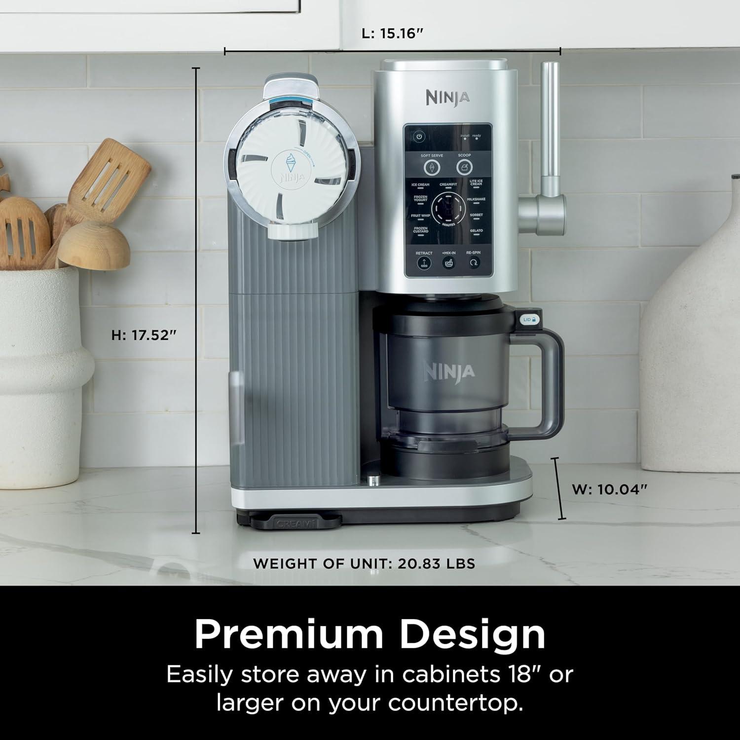 imageNinja Swirl by CREAMi Ice Cream and Soft Serve Maker Sorbet Milkshake Frozen Yogurt Low Calories Program ampamp More 13in1 Soft Serve Handle 2 CREAMi Swirl 16oz Pints NC701 Renewed