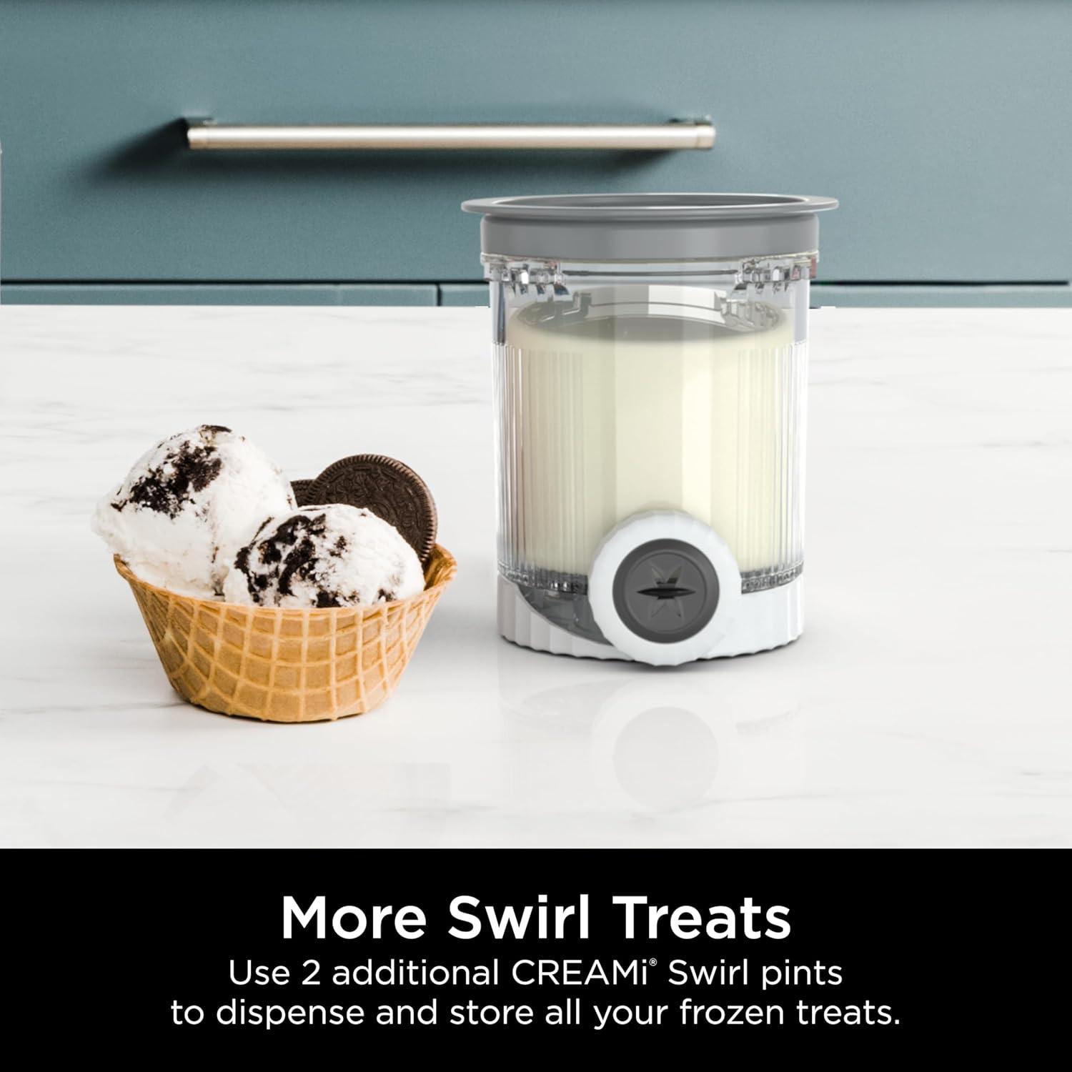 imageNinja Swirl by CREAMi Pints and Lids 2 Pack Compatible with NC700 Series Ninja Swirl Ice Cream ampamp Soft Serve Makers BPAFree ampamp Dishwasher Safe Grey Lids XSK7PNTLD2