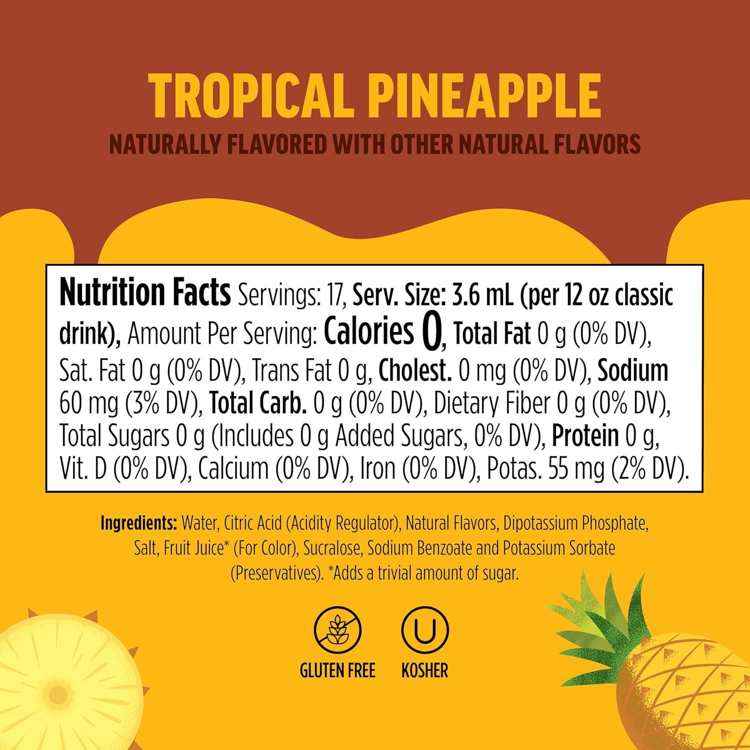 imageNinja Thirsti Flavored Water Drops FRUITI CHILL Orange Bold Fruit Flavor Sparkling or Still Zero Calories Zero Sugar Makes 17 12oz drinks 3 Pack WCFOTNGAMTropical Pineapple