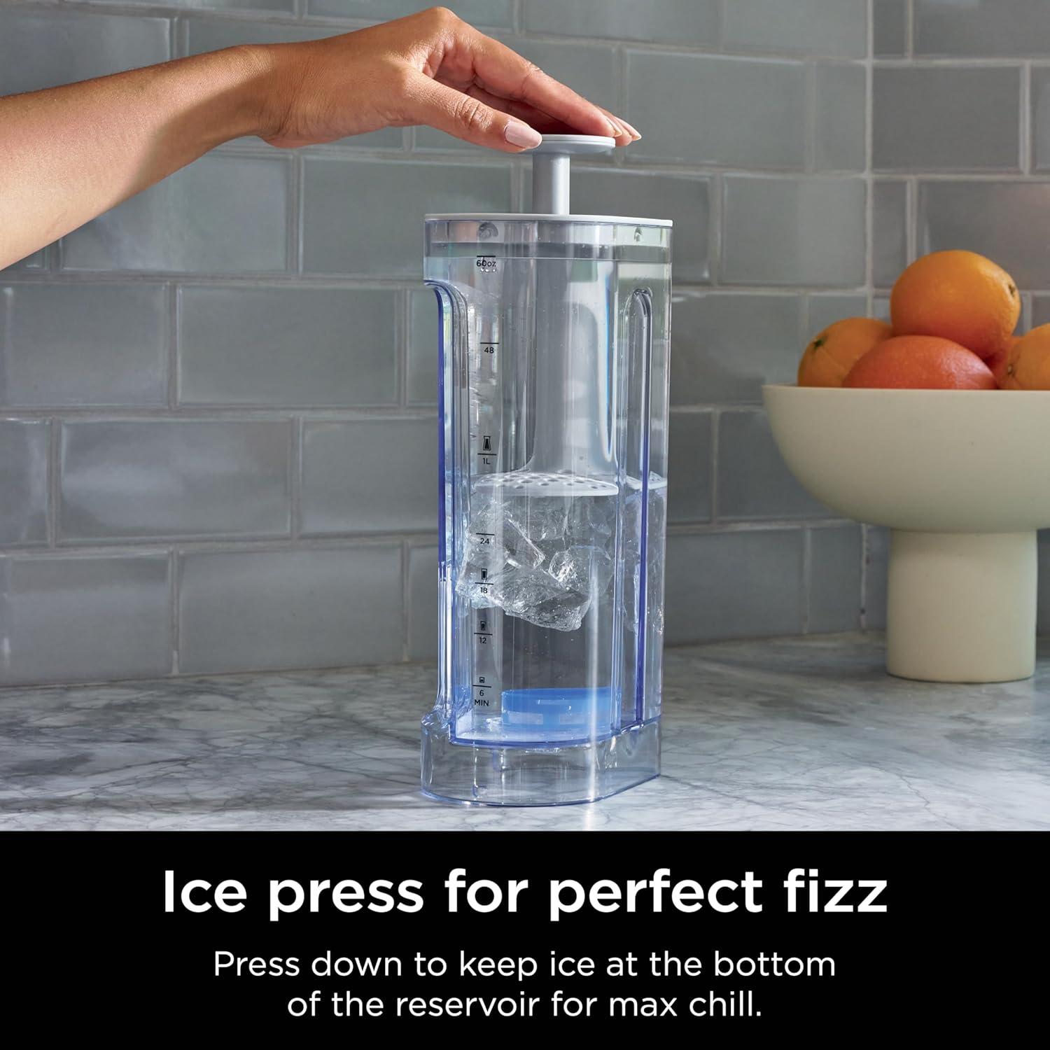 imageNinja Thirsti Max Custom Hydration System Soda Maker Sparkling Water Maker Custom Still ampamp Sparkling Drinks Compact Design With 60L CO Cylinder ampamp Flavored Water Drops Silver WC2002