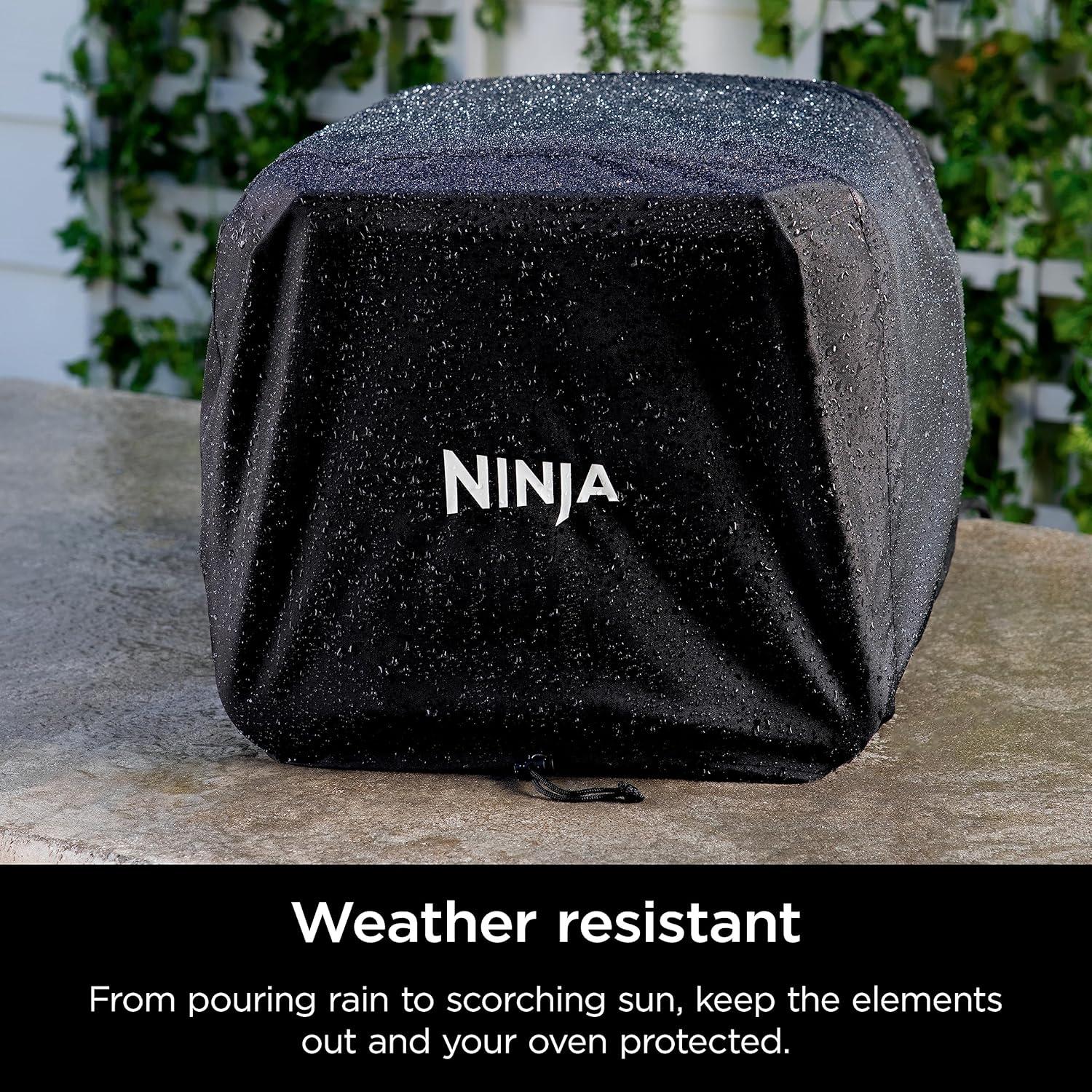 imageNinja XSKOCVR Premium Cover Compatible Woodfire Outdoor Oven OO100 series Adjustable Drawstrings UV and WaterResistant Lightweight Black 195 x 165 x 15quotStorage Cover