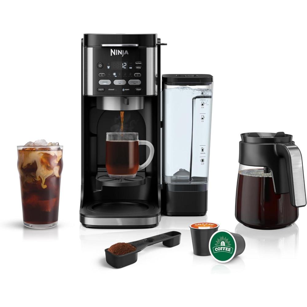 imageNinja  Drip Coffee Maker  DualBrew Pro Hot ampamp Iced Coffee Machine  Use with KCup Coffee Pods  3 Brew Styles Classic Rich ampamp Iced  60oz Removable Reservoir ampamp Dishwasher Safe  Black  CFP101Paper Filter