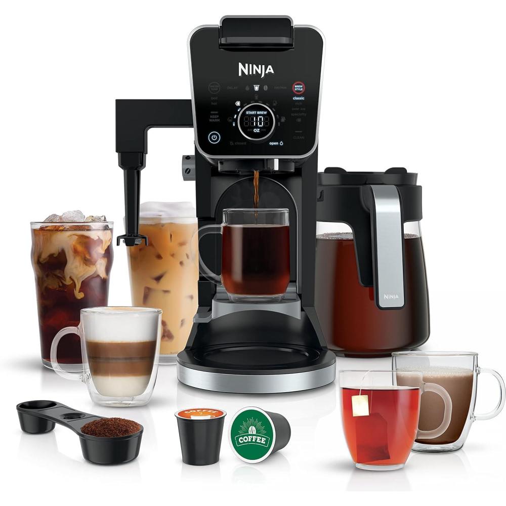 imageNinja  Drip Coffee Maker  DualBrew Pro Hot ampamp Iced Coffee Machine  Use with KCup Coffee Pods  3 Brew Styles Classic Rich ampamp Iced  60oz Removable Reservoir ampamp Dishwasher Safe  Black  CFP101Frother  Paper Filter