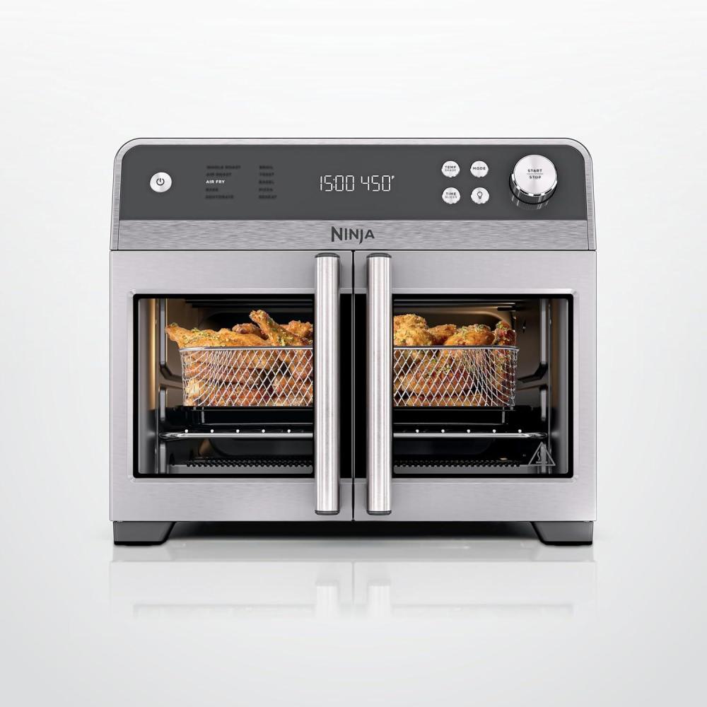 imageNinja  French Door Premier  Air Fryer Convection Oven Toaster  5qt Air Fry Basket Sheet Pan Wire Rack Broil Rack  PFASfree Cooking Surface Dishwashersafe Accessories  FO101 NEW