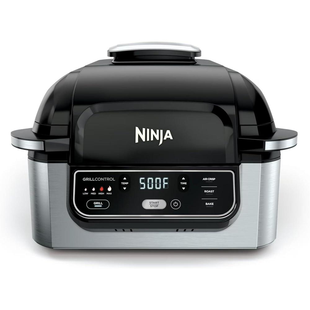 imageNinja AG300 4in1 Indoor Grill with 4Quart Air Fryer with Roast Bake and Cyclonic Grilling Technology