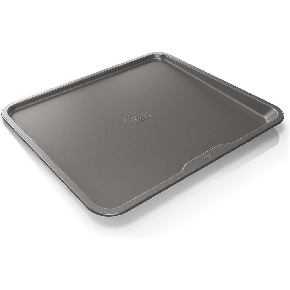 imageNinja B30309 Foodi NeverStick Premium 9 inch Round Cake Pan Nonstick Oven Safe up to 500F Dishwasher Safe Grey14x16 Cookie Sheet