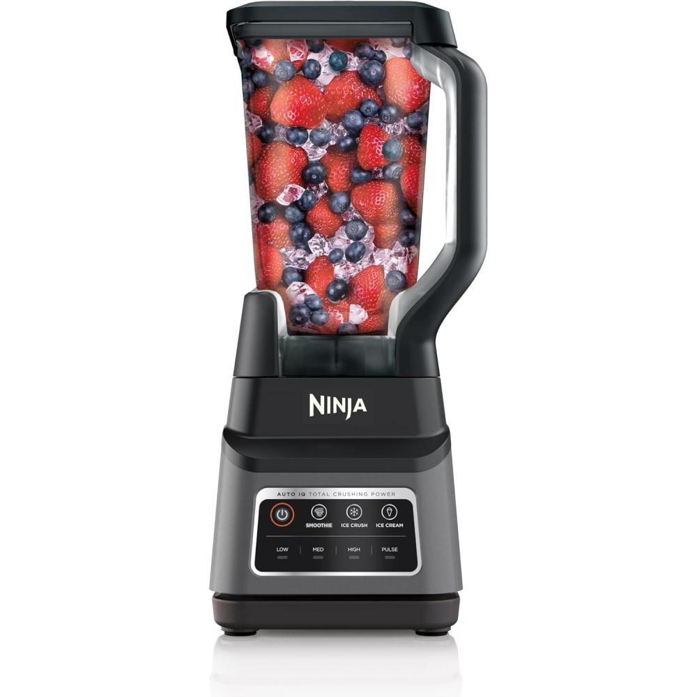 imageNinja BN801 Professional Plus Kitchen System 1400 WP 5 Functions for Smoothies Chopping Dough ampamp More with Auto IQ 72oz Blender Pitcher 64oz Processor Bowl 2 24oz ToGo Cups Grey64 oz Blender  Total Crushing Pitcher