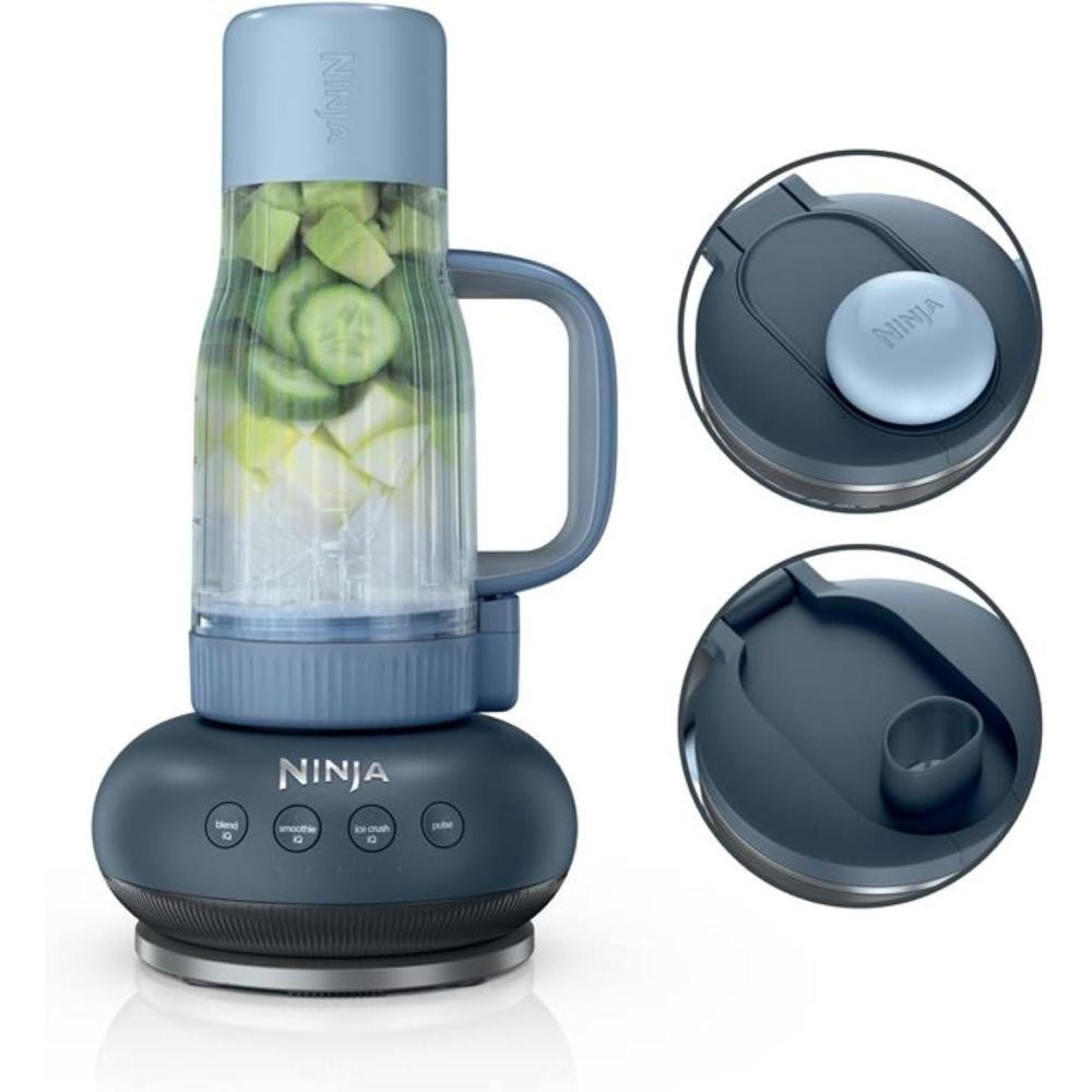 imageNinja BlendBOSS  Personal Smoothie Blender ampamp Tumbler  26oz Travel Tumbler wLeakproof Lid ampamp Intergrated Chug Spout  AutoIQ Technololgy  1200 Peak Watt  Blue Rasberry  DB301BLBRN  NEWCyberspace