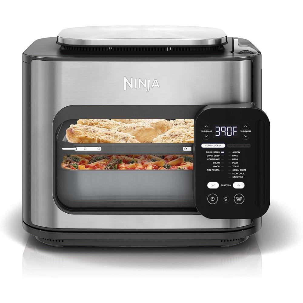 imageNinja Combi AllinOne Multicooker Oven ampamp Air Fryer Complete Meals in 15 Mins 14in1 Functions Combi Cooker  Air Fry Bake Roast Slow Cook and More 3 Accessories Stainless Steel SFP701Multicooker
