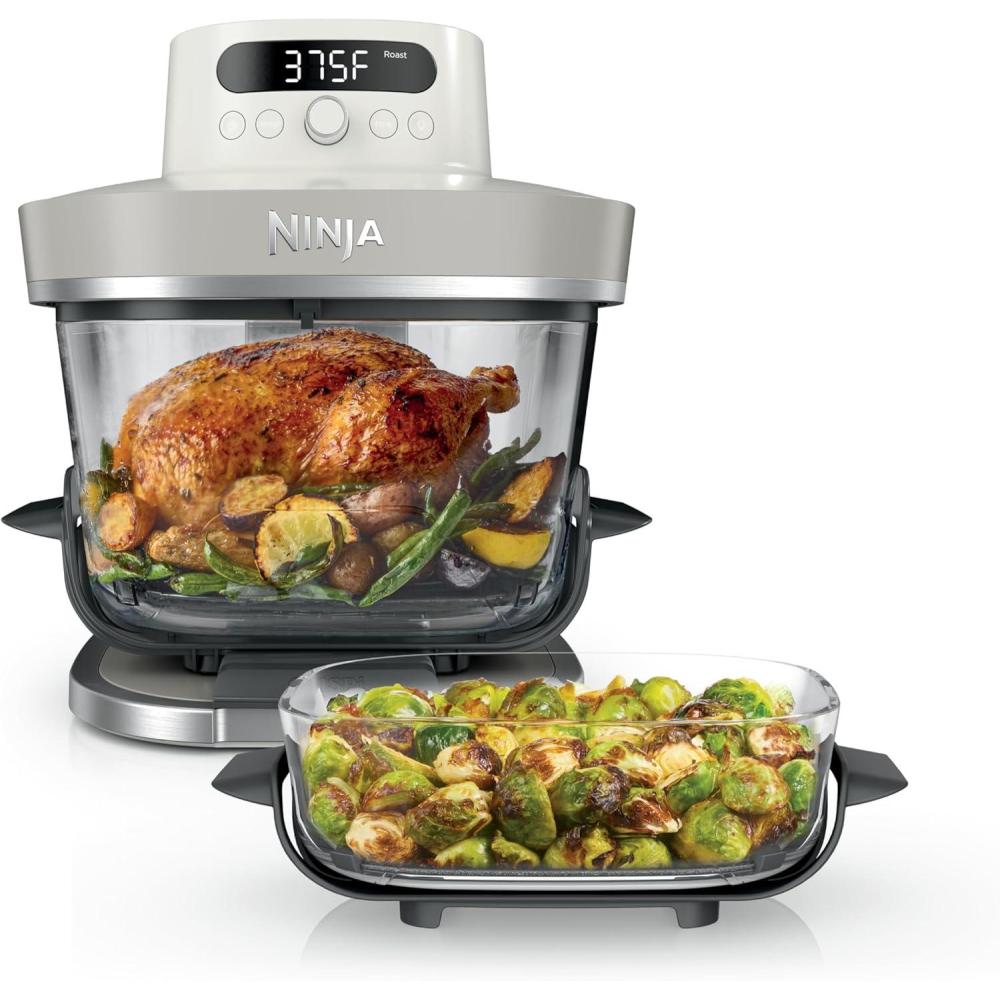 imageNinja Crispi Pro 6in1 Glass Air Fryer  6qt ampamp 25qt Glass Containers with Storage Lids  NonToxic  Meal Prep Microwave Freezer ampamp Dishwasher Safe  Air Fry Bake ampamp More  Ash Grey  AS101DGBone