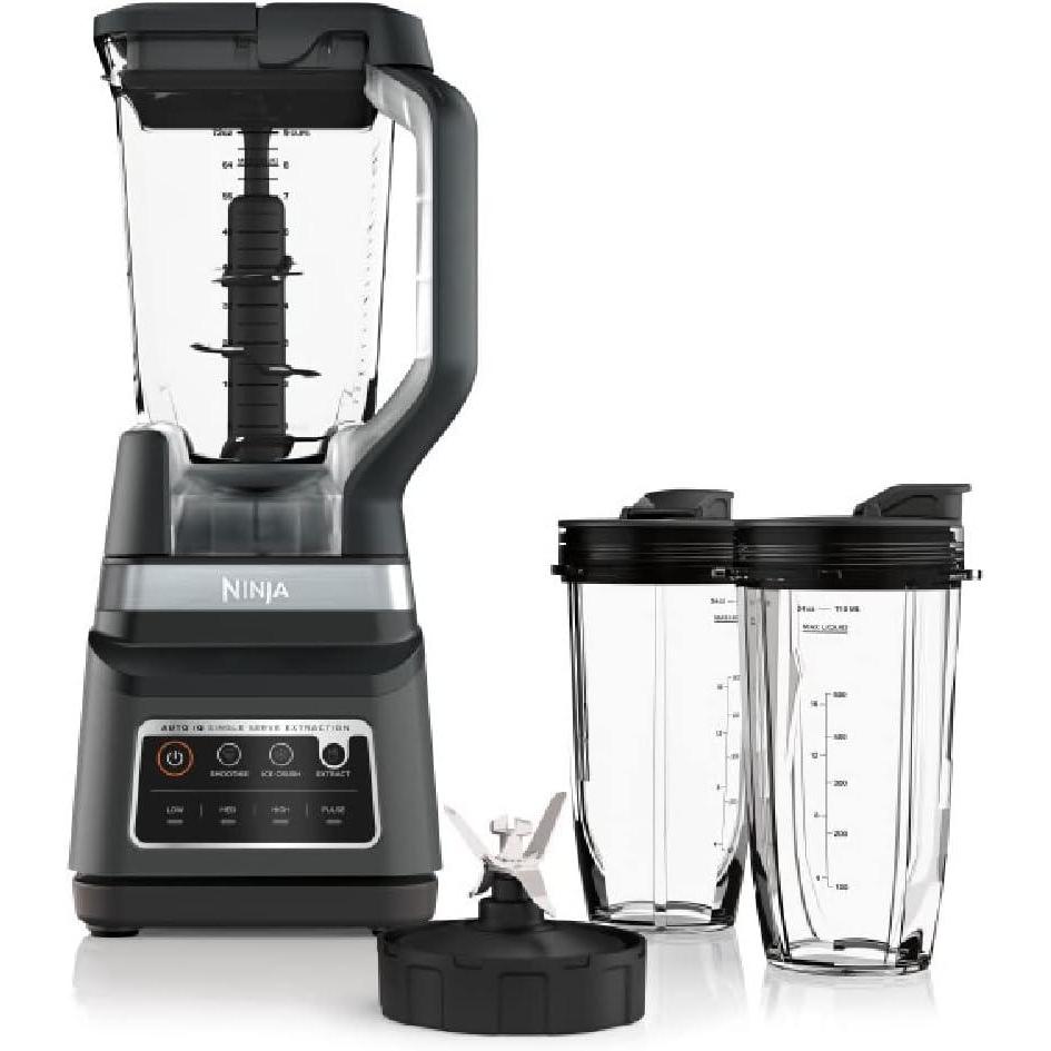 imageNinja DB751A Pro Plus DUO Blender 1400W AutoIQ 3 Modes Smoothies Frozen Drinks 72oz Pitcher 2x24oz Cups Pro Blades BlackStainless