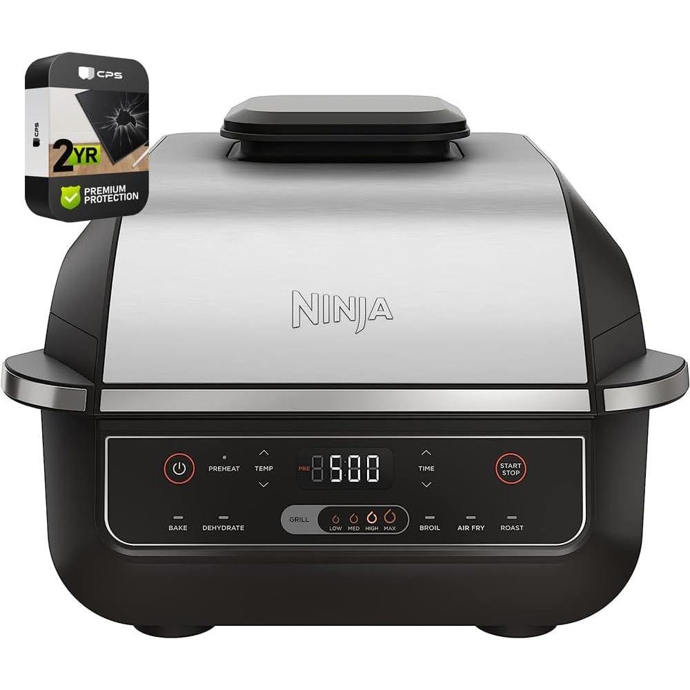 imageNinja EG201 Foodi 6in1 Indoor Grill and 4Quart Air Fryer Renewed Bundle with 2 YR CPS Enhanced Protection Pack
