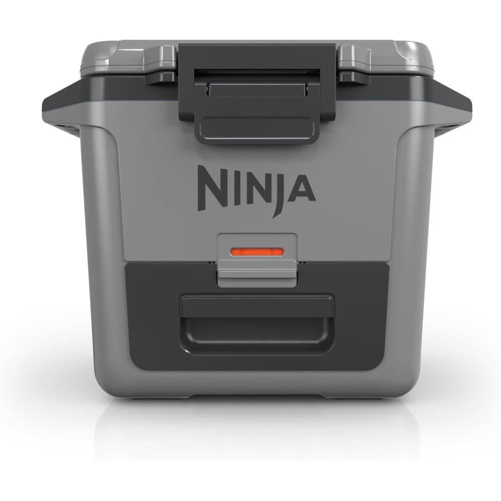 imageNinja FB131BL FrostVault 30qt Hard Cooler with Dry Zone Integrated FridgeTemp Dry Storage Drawer Premium HeavyDuty Insulated Cooler Keeps Ice for Days Lakeshore BlueSlate Gray