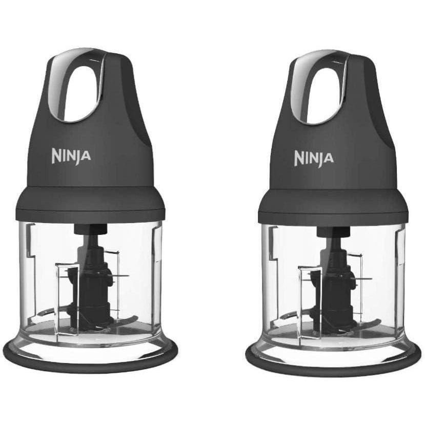 imageNinja Food Chopper Express Chop with 200Watt 16Ounce Bowl for Mincing Chopping Grinding Blending and Meal Prep NJ110GR Gray pack of 2