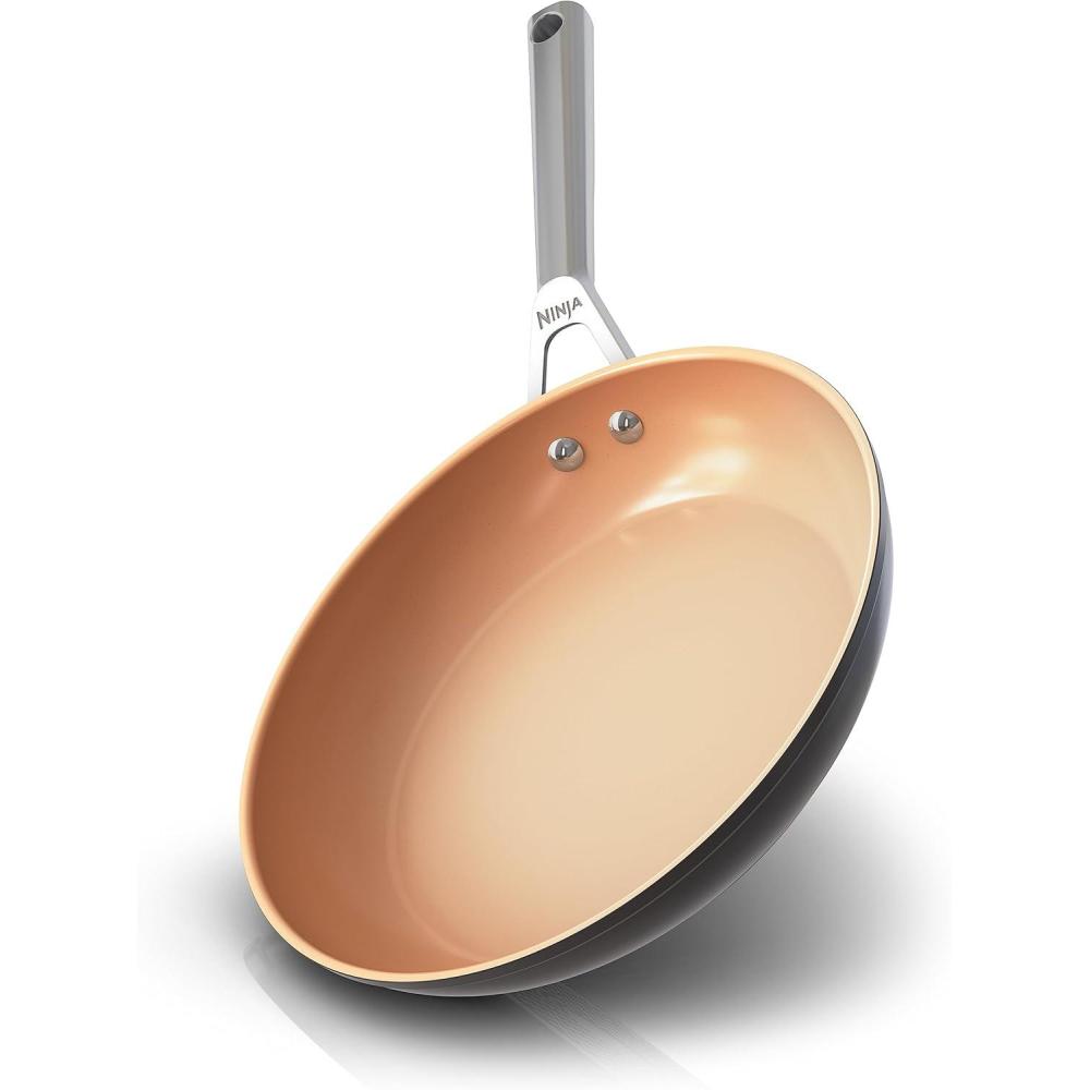 imageNinja Pots and Pans Set Non Stick  Extended Life Premium Ceramic Cookware Set  9Piece Nonstick  PTFE Free  Oven Safe to 550F  Induction Compatible  Frying Pan x3  Cooking Pot x3  CW990091025 Fry Pan