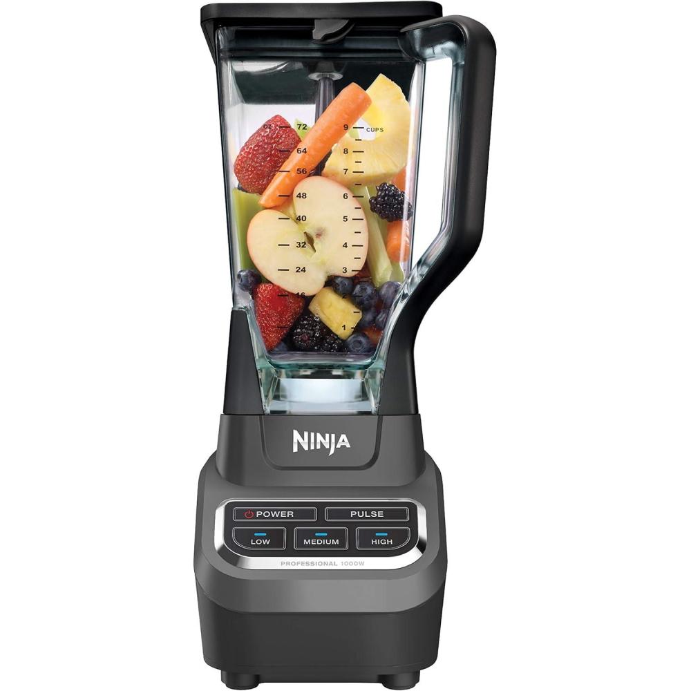 imageNinja Professional Blender 1000W Total Crushing Technology Smoothies Ice Crushing ampamp Frozen Fruit FullSize Countertop Blender 72oz Pitcher Black ampamp Grey BL610Generation 2 1000 Watts