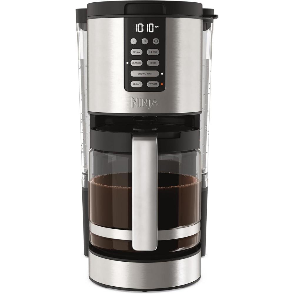 imageNinja Programmable XL 14Cup Coffee Maker PRO with Permanent Filter 2 Brew Styles Classic ampamp Rich Delay Brew Freshness Timer ampamp Keep Warm Dishwasher Safe Copper DCM201CPStainless Steel